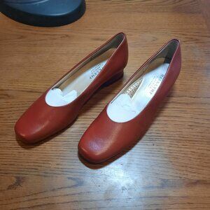 Mark Lemp (Walking Cradles) Callie Red Nappa Leather Pumps, Size 6 1/2